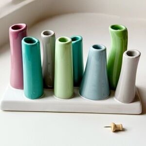 Pastel ceramic multi vase home décor sculpture desk organizer minimalist office